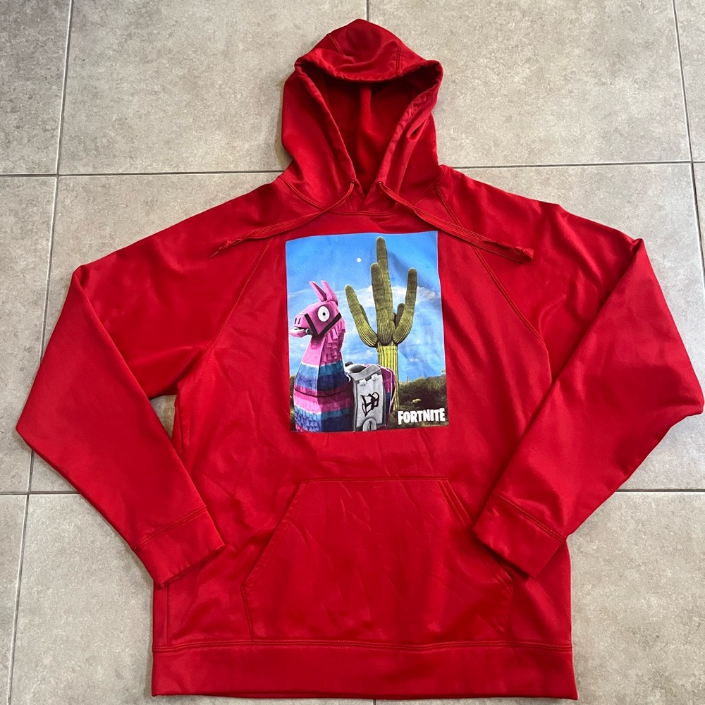 FORTNITE Red LOOT LLAMA Hoodie Size Large